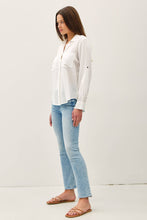 Load image into Gallery viewer, Tencel Rolled Cuff Button Up Blouse