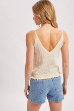 Load image into Gallery viewer, Pointelle Ruffled Knit Hem Tank