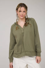 Load image into Gallery viewer, Olive V-Neck Hoodie
