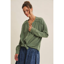 Load image into Gallery viewer, Oversized Sea Green Cotton Blouse