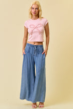 Load image into Gallery viewer, Denim Pleated Wide Leg Pants