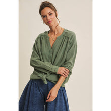 Load image into Gallery viewer, Oversized Sea Green Cotton Blouse