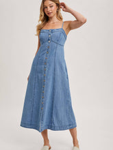 Load image into Gallery viewer, Denim Midi Dress BluIvy
