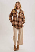 Load image into Gallery viewer, BRUSHED FLANNEL BUTTON DOWN SHACKET