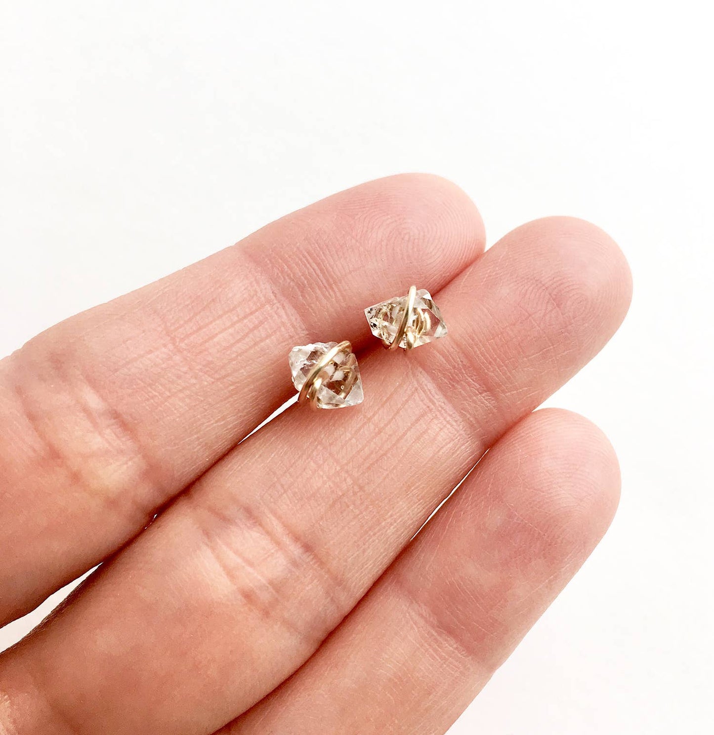 Herkimer Diamond Stud Earrings | Everyday Stud Earring