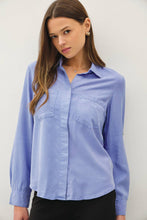 Load image into Gallery viewer, Tencel Rolled Cuff Button Up Blouse