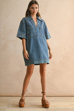 Load image into Gallery viewer, Deep V-Neck Denim Dress
