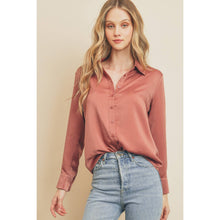 Load image into Gallery viewer, Rose Dull Satin Shirt