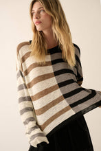 Load image into Gallery viewer, Contrast Striped Knit Sweater