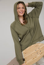 Load image into Gallery viewer, Olive V-Neck Hoodie