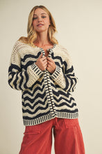 Load image into Gallery viewer, Wavey Pattern Cardigan Mustard Seed