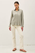 Load image into Gallery viewer, Tencel Rolled Cuff Button Up Blouse