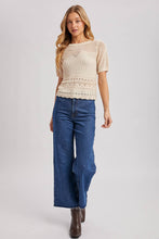 Load image into Gallery viewer, Open Knit Short Sleeve Sweater Top