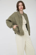 Load image into Gallery viewer, Olive Quilted Button Down Jacket