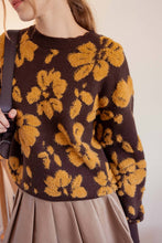 Load image into Gallery viewer, Floral Crewneck Terry Sweater