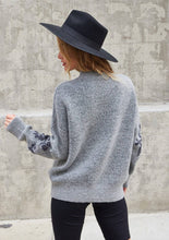 Load image into Gallery viewer, Metallic Floral Holiday Sweater