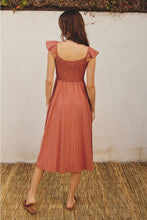 Load image into Gallery viewer, Pinstripe Flutter Sleeve Midi Dress dress forum