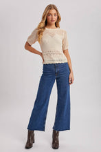 Load image into Gallery viewer, Open Knit Short Sleeve Sweater Top