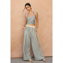 Load image into Gallery viewer, Saltwater Stripe Decorative Knit Waist Pants