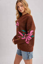 Load image into Gallery viewer, Textured Floral Pullover Sweater