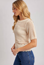 Load image into Gallery viewer, Open Knit Short Sleeve Sweater Top