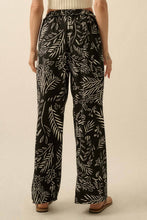 Load image into Gallery viewer, Floral-Print Elastic-Waist Wide-Leg Pants