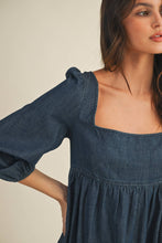 Load image into Gallery viewer, Square Neck Denim Dress