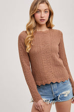Load image into Gallery viewer, Pointelle Knit Sweater Top
