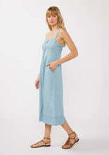 Load image into Gallery viewer, Square Neck Button Down Corset Midi Dress