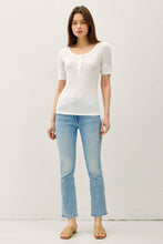 Load image into Gallery viewer, Ribbed Short Sleeve Henley Top