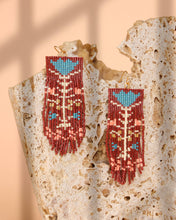 Load image into Gallery viewer, Beaded Handwoven Vintage Flower Fringe Earrings