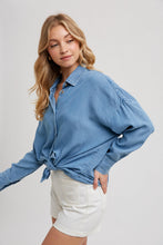 Load image into Gallery viewer, Tencel Dolman Sleeve Button Down BluIvy