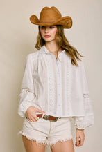 Load image into Gallery viewer, Sunbeam Eyelet Lace-Up Blouse