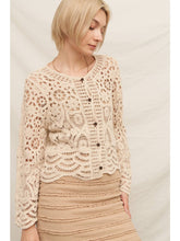 Load image into Gallery viewer, Long Sleeve Crochet Cardigan
