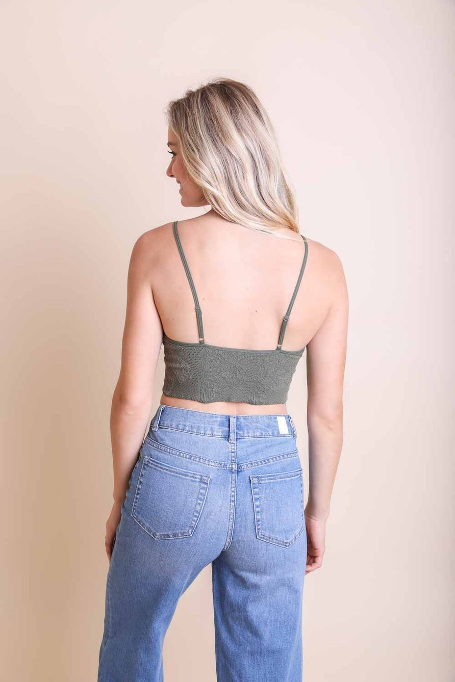 Olive Padded V-Neck Brami