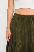 Load image into Gallery viewer, Olive Green Corduroy Skirt Mustard Seed