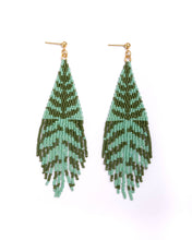 Load image into Gallery viewer, Beaded Handwoven Vine Fringe Earrings