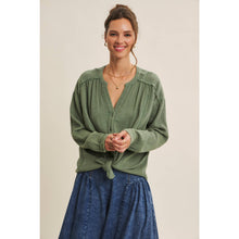 Load image into Gallery viewer, Oversized Sea Green Cotton Blouse