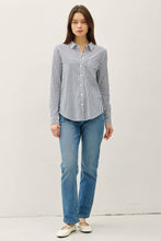 Load image into Gallery viewer, Striped Long Sleeve Collared Button Up