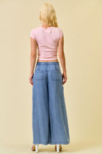 Load image into Gallery viewer, Denim Pleated Wide Leg Pants