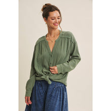 Load image into Gallery viewer, Oversized Sea Green Cotton Blouse