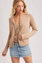 Load image into Gallery viewer, Pointelle Ruffled Knit Hem Tank