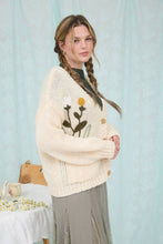 Load image into Gallery viewer, Floral Embroidered Cardigan Sweater