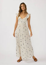 Load image into Gallery viewer, Embroidered Stripe Button Down Tiered Maxi Dress