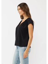 Load image into Gallery viewer, Split Neck Short Sleeve Blouse love stitch