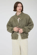 Load image into Gallery viewer, Olive Quilted Button Down Jacket