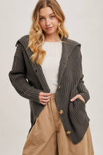 Load image into Gallery viewer, Ash Grey Button Down Sweater Cardigan