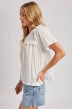 Load image into Gallery viewer, Lace Trimmed Button Down V-Neck Top