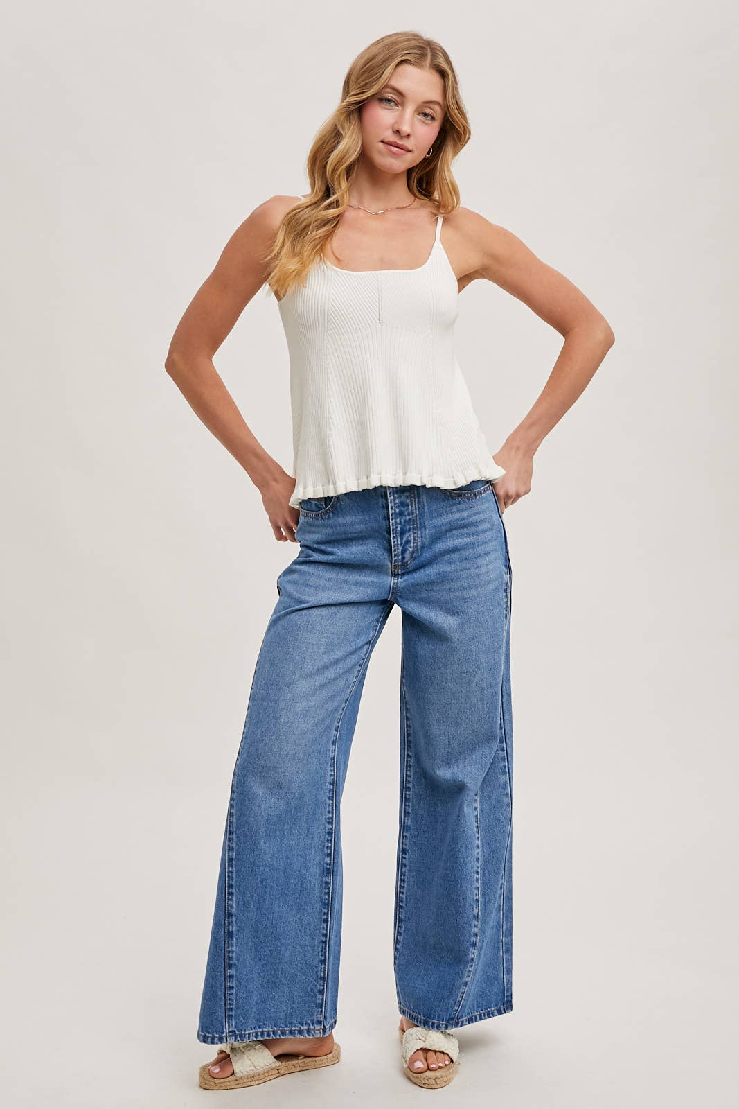 Ruffled Hem Cami Tank