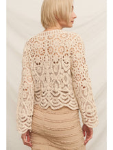 Load image into Gallery viewer, Long Sleeve Crochet Cardigan